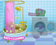 Sweet baby girl cleanup messy house online